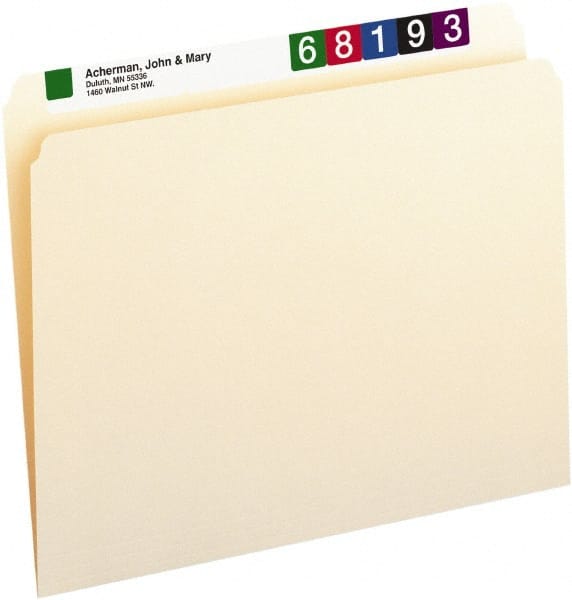 File Folders with Top Tab: Letter, Manila, 100/Pack MPN:SMD10300