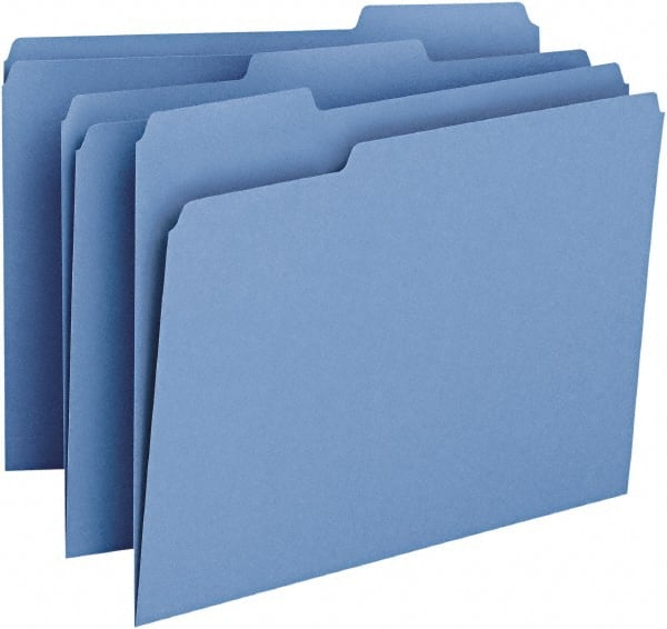 File Folders with Top Tab: Letter, Blue, 100/Pack MPN:SMD12043