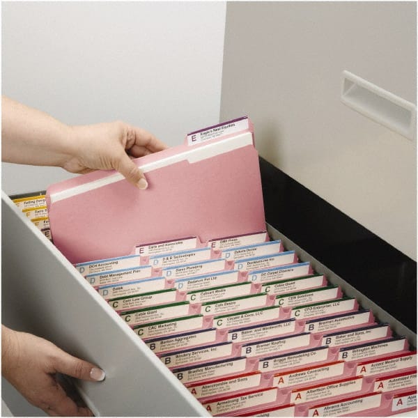 File Folders with Top Tab: Letter, Pink, 100/Pack MPN:SMD12643