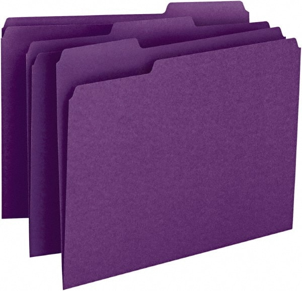 File Folders with Top Tab: Letter, Purple, 100/Pack MPN:SMD13043