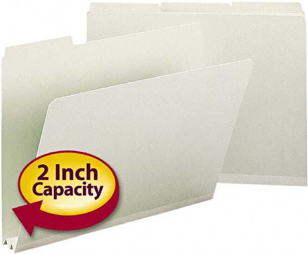 File Folders with Top Tab: Letter, Gray & Green, 25/Pack MPN:SMD13234