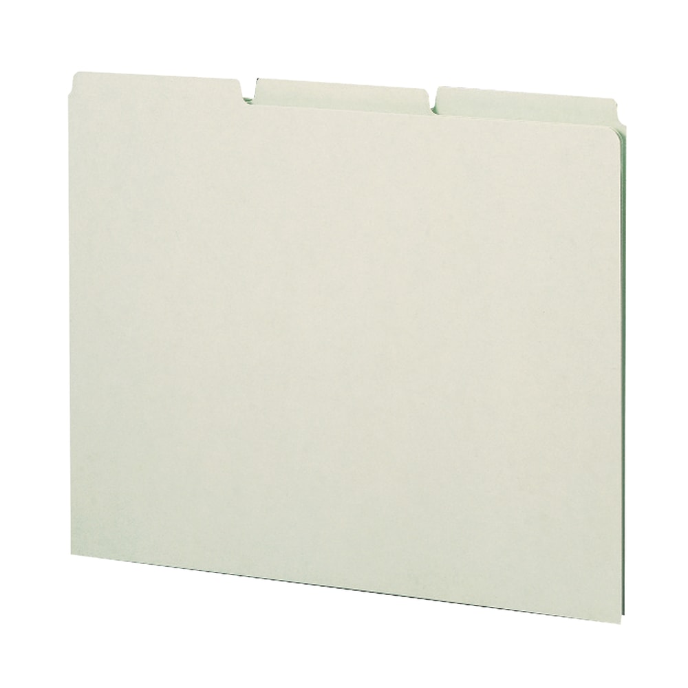 Smead Blank Pressboard File Guides, Letter Size, 100% Recycled, Gray/Green, Box Of 100 MPN:50334
