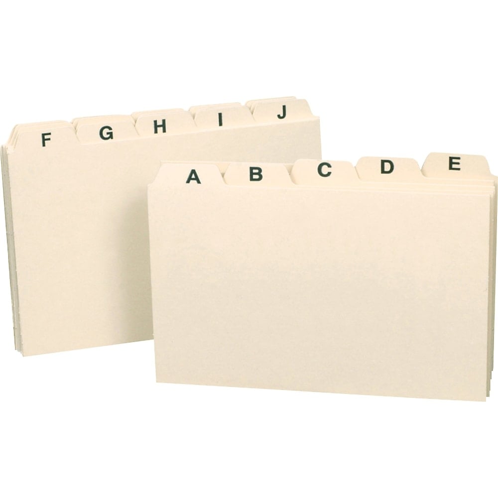 Smead Alphabetic Card Guides, 5in x 3in, 1/5-Cut Tab, Manila, Box Of 12 (Min Order Qty 10) MPN:55076