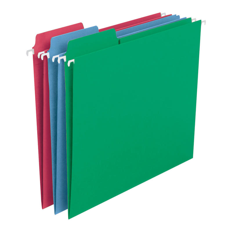 Smead FasTab Hanging File Folders, Letter Size, Assorted Colors, Pack Of 18 Folders (Min Order Qty 4) MPN:64053