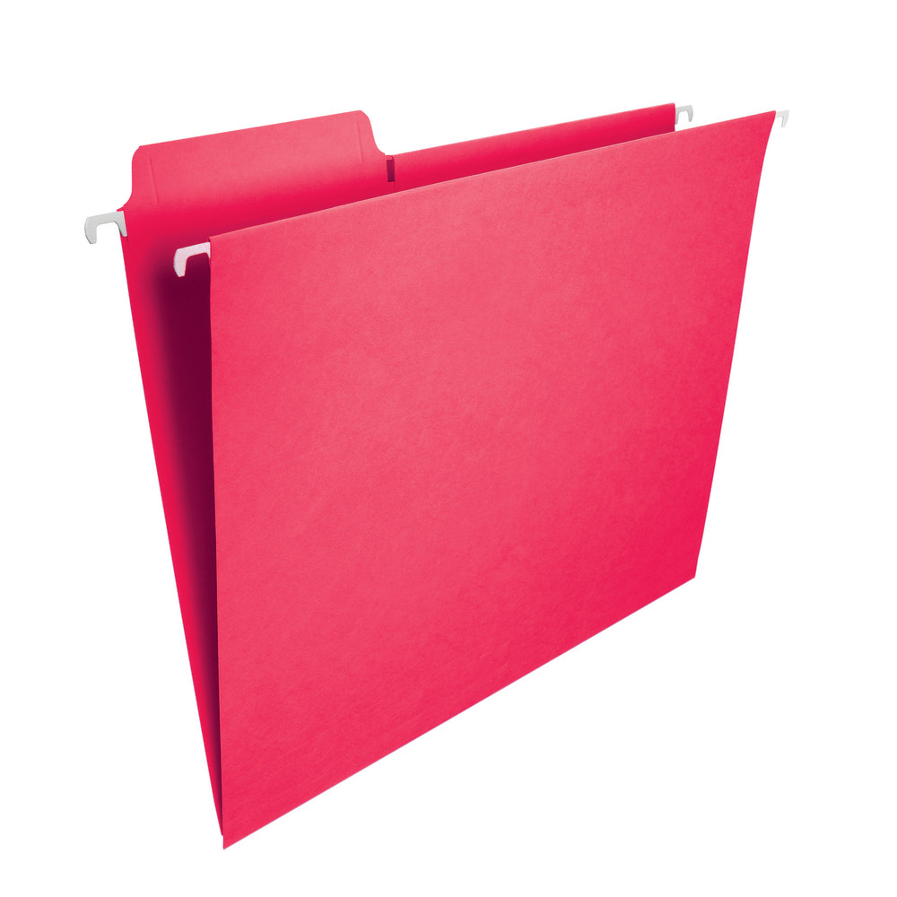 Smead FasTab Hanging File Folders, Letter Size, Red, Box Of 20 (Min Order Qty 2) MPN:64096