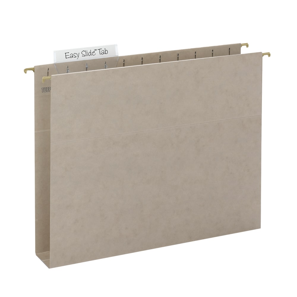 Smead TUFF Hanging Box Bottom Folder With Easy Slide? Tab, 2in Expansion, 1/3-Cut Sliding Tab, Letter Size, Steel Gray, Box of 18 (Min Order Qty 2) MPN:64240