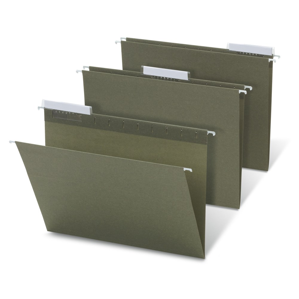 Office Depot Brand Hanging Folders, 1/3 Cut, Letter Size, 100% Recycled, Green, Pack Of 25 (Min Order Qty 8) MPN:810929