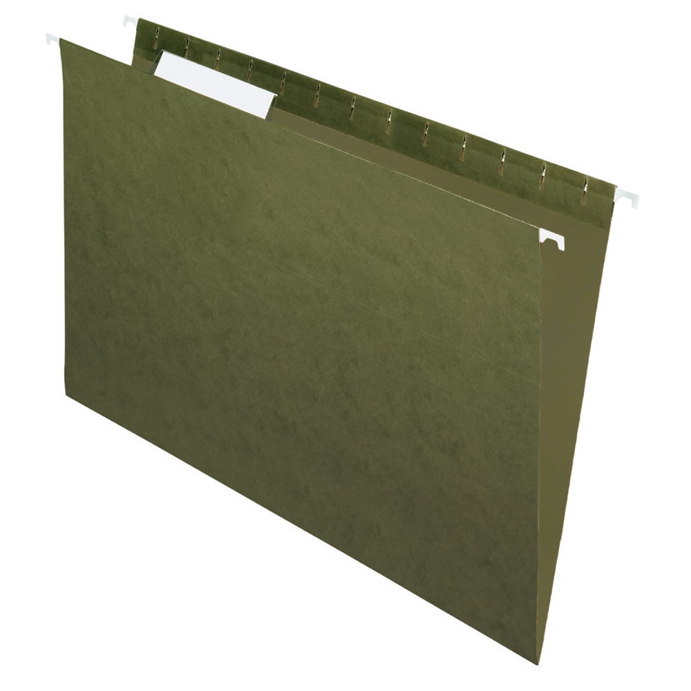 Office Depot Brand Hanging Folders, 1/3 Cut, Legal Size, 100% Recycled, Green, Pack Of 25 (Min Order Qty 6) MPN:810945