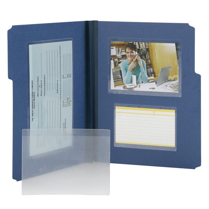 Smead Self-Adhesive Poly Document Pockets, 6 1/4in x 4 9/16in, Clear, Box Of 100 (Min Order Qty 2) MPN:68164