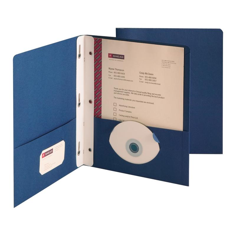 Smead Color Portfolios, 8 1/2in x 11in, Dark Blue, Pack Of 25 (Min Order Qty 2) MPN:88054