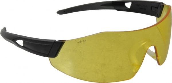 Safety Glass: Anti-Fog & Scratch-Resistant, Polycarbonate, Amber Lenses, Frameless, UV Protection MPN:23456