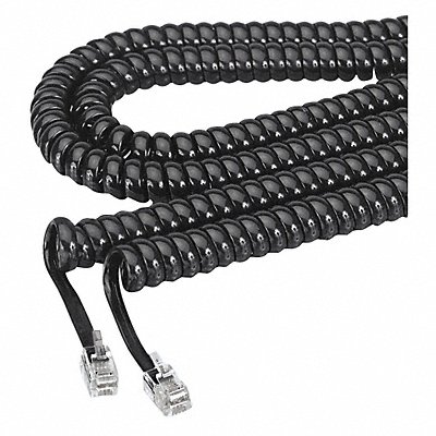 Coiled Phone Cord 25 ft Black MPN:42261