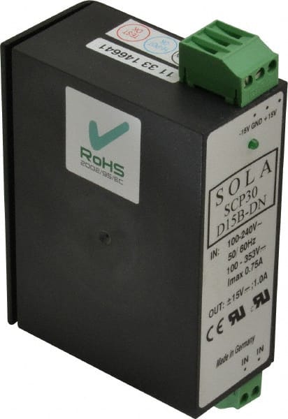 30 Watt, 1 Amp, 264 VAC, 375 VDC Input, +15/ to 15 VDC Output, Chassis, DIN Rail Power Supply MPN:SCP30D15B-DN