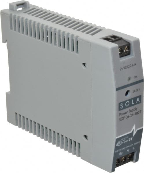 100 Watt, 0.60 Amp, 264 VAC, 375 VDC Input, 24 to 28 VDC Output, DIN Rail Power Supply MPN:SDP06-24-100T