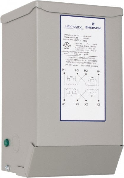 120/240 Input Volt, 12/24 Output Volt, 60 Hz, Buck Boost Transformer MPN:HS19F500B