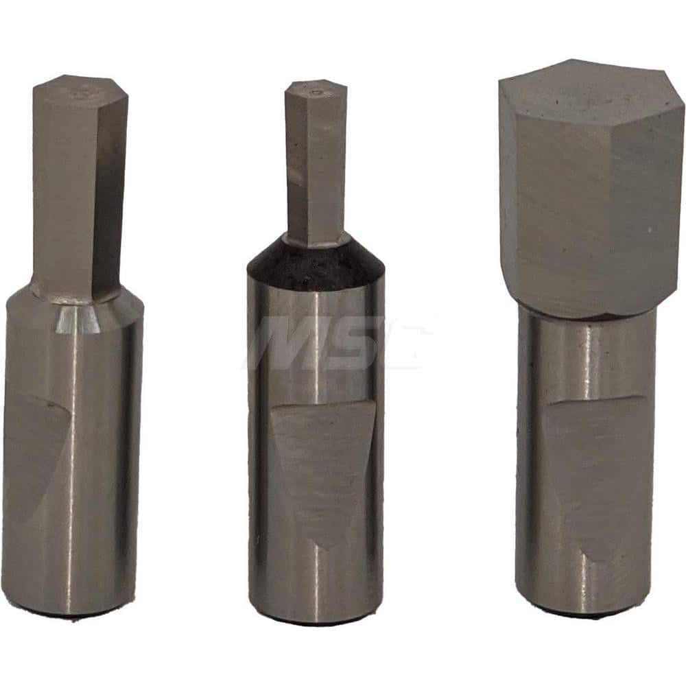 Hexagon Broaches, Hex Size: 0.0505 , Tool Material: High Speed Steel , Coating: TiCN , Coated: Coated , Maximum Cutting Length: 0.107in  MPN:HX00-050-TICN