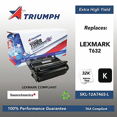 Toner Cartridge Black 32 000 LexmarkT632 MPN:SKL-12A7465-L