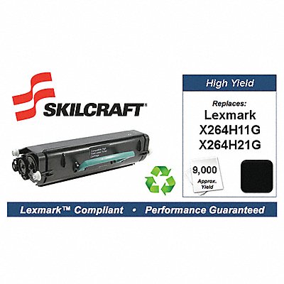 Toner Cartridge Black 9000 Lexmark X264 MPN:SKL-X264H21G