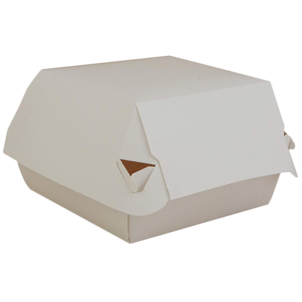 Southern Champion Tray Paperboard Hamburger Containers, 3-3/8inH x 4-3/8inW x 4-3/8inD, White, Pack Of 500 Containers MPN:0705