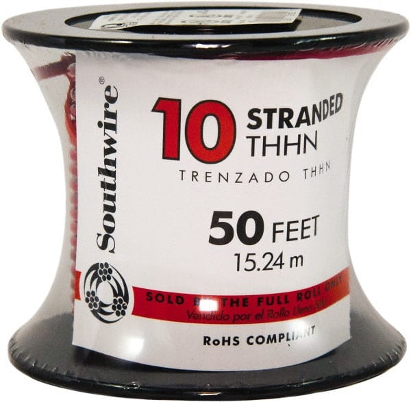 THHN/THWN, 10 AWG, 30 Amp, 100' Long, Stranded Core, 19 Strand Building Wire MPN:22975737