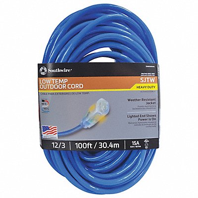 Extension Cord 12 AWG 125VAC 100 ft L MPN:2569SW0006