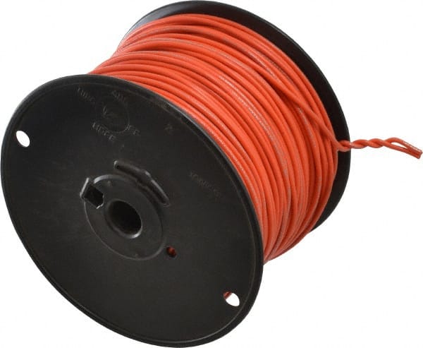 Machine Tool Wire: 16 AWG, Orange, 500' Long, Polyvinylchloride, 0.12