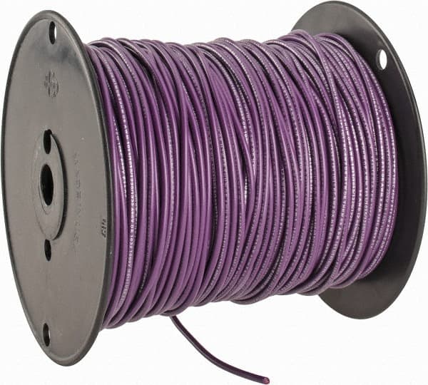 Machine Tool Wire: 14 AWG, Purple, 500' Long, Polyvinylchloride, 0.136