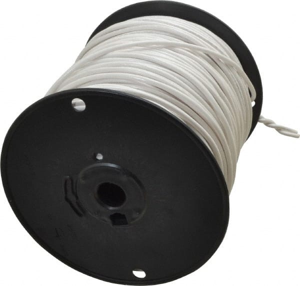 Machine Tool Wire: 12 AWG, White, 500' Long, Polyvinylchloride, 0.155