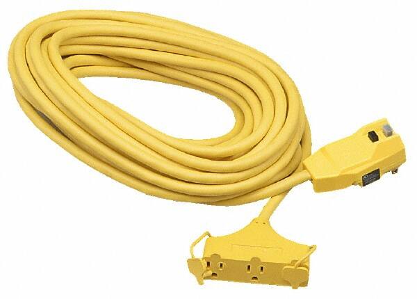 Power Cords, Cord Type: Extension Cord , Overall Length (Feet): 25 , Cord Color: Yellow , Amperage: 15 , Voltage: 120 , Standards: OSHA MPN:14880228-6