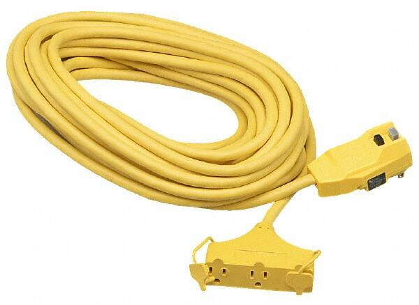 Power Cords, Cord Type: Extension Cord , Overall Length (Feet): 50 , Cord Color: Yellow , Amperage: 15 , Voltage: 120 , Standards: OSHA MPN:14880229-6