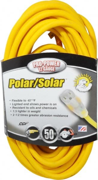 50', 12/3 Gauge/Conductors, Yellow Outdoor Extension Cord MPN:1688SW0002