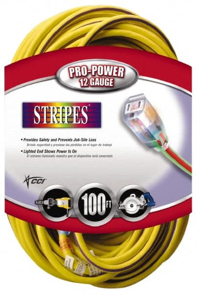 100', 12/3 Gauge/Conductors, Yellow/Purple Outdoor Extension Cord MPN:2549SW0022