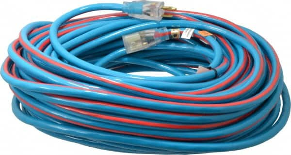 100', 12/3 Gauge/Conductors, Blue/Red Outdoor Extension Cord MPN:2549SW0064