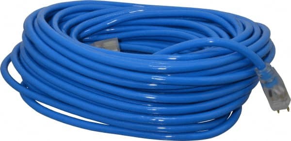 Power Cords, Cord Type: Extension Cord , Overall Length (Feet): 100 , Cord Color: Blue , Amperage: 15 , Voltage: 125  MPN:2569SW0006