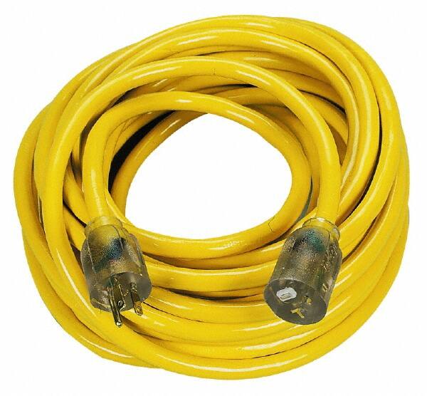 Power Cords, Cord Type: Extension Cord , Overall Length (Feet): 50 , Cord Color: Yellow , Amperage: 20 , Voltage: 125  MPN:2991