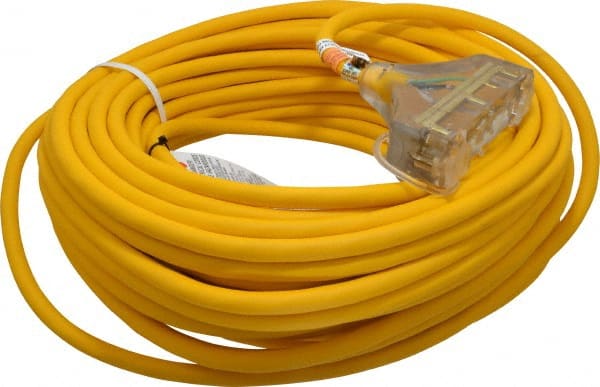 100', 12/3 Gauge/Conductors, Yellow Outdoor Extension Cord MPN:3489SW0002