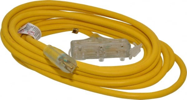 25', 12/3 Gauge/Conductors, Yellow Indoor & Outdoor Extension Cord MPN:4187SW8802