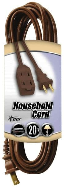 20', 16/2 Gauge/Conductors, Brown Indoor Extension Cord MPN:94058907