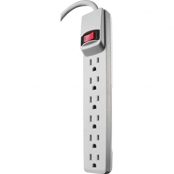 Power Outlet Strips, Amperage: 15 A, Amperage: 15 A, Voltage: 120 V, Protection Type: Standard, Number of Outlets: 6, Number Of Outlets: 6 MPN:41434