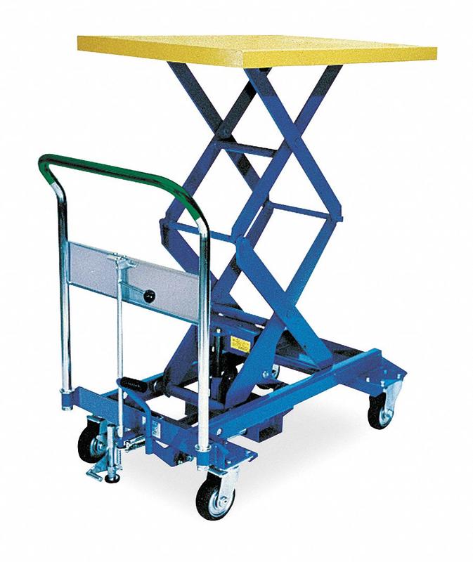 Scissor Lift Cart 770 lb Steel Fixed MPN:A-350W