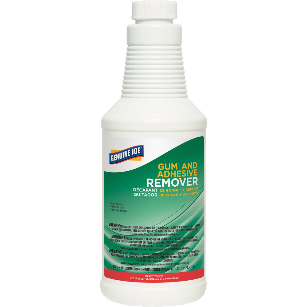 Genuine Joe Gum and Adhesive Remover - For Carpet - Ready-To-Use - 16 fl oz (0.5 quart) - 1 Each - White (Min Order Qty 5) MPN:99682