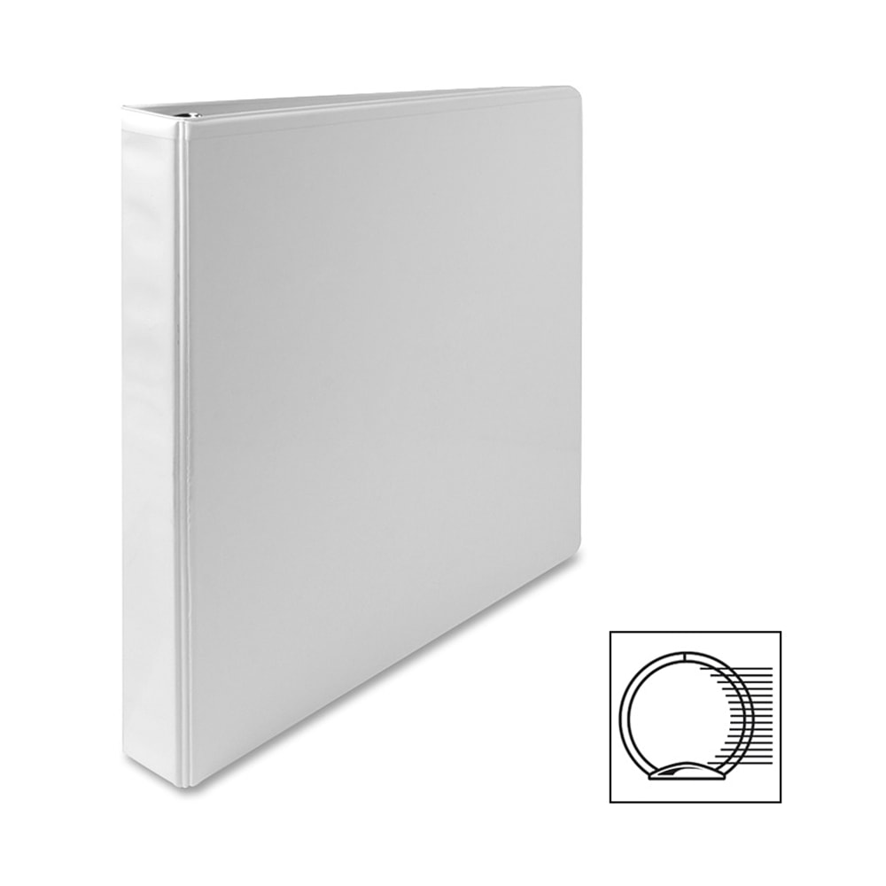 Sparco Premium View 3-Ring Binder, 1in Round Rings, 96% Recycled, White (Min Order Qty 10) MPN:19601