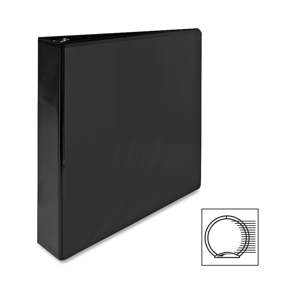 Sparco Premium View 3-Ring Binder, 1 1/2in Round Rings, 96% Recycled, Black (Min Order Qty 8) MPN:19650