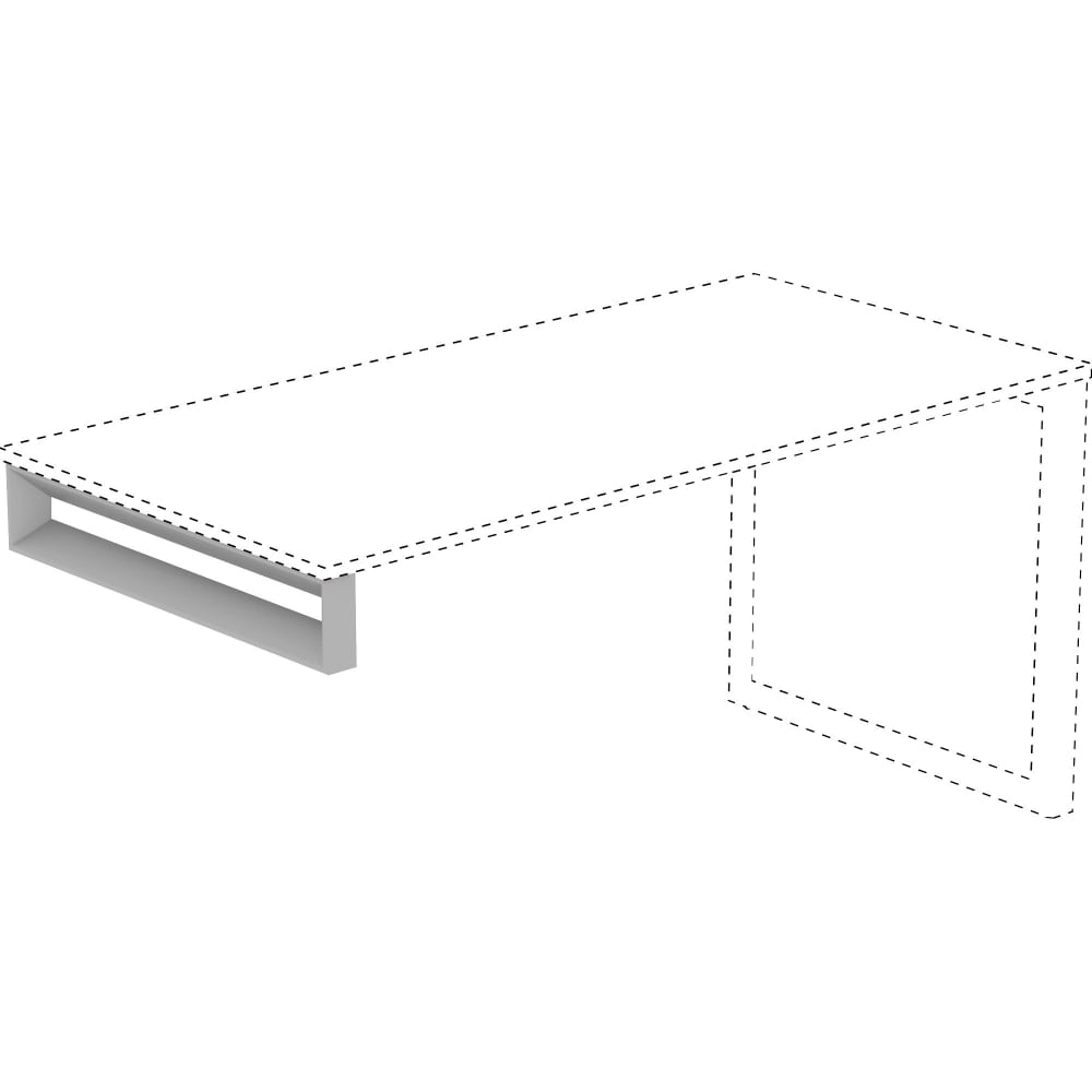 Lorell Relevance Series Desk Leg Frame, Short Side, Silver, For 23 5/8inD Desk MPN:16206