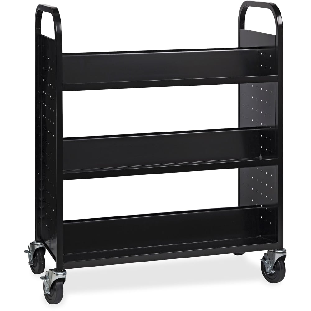 Lorell Double-sided Book Cart, Black MPN:99931