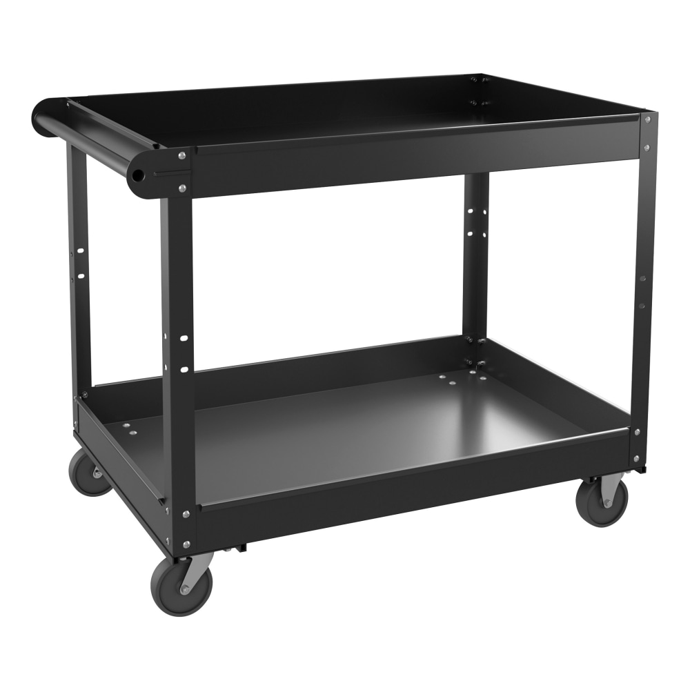 Lorell 2-Shelf Utility Cart, 24inW, Black MPN:LLR59690