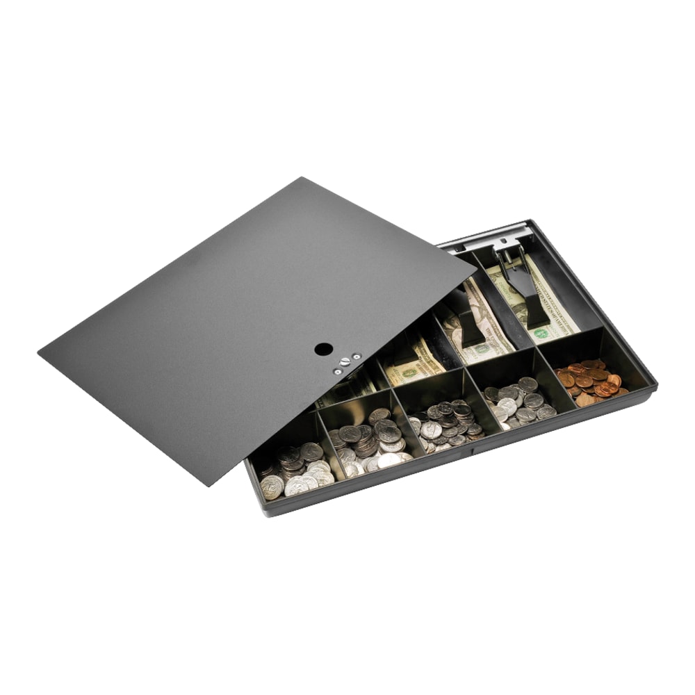 Sparco Money Tray With Locking Cover, 2.3in x 16in x 11in, Black (Min Order Qty 2) MPN:15505