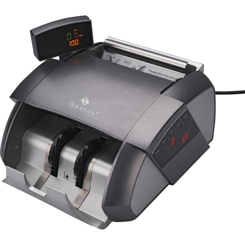 Sparco Automatic Bill Counter with Digital Display - Counts 1100 bills/min - White MPN:16011