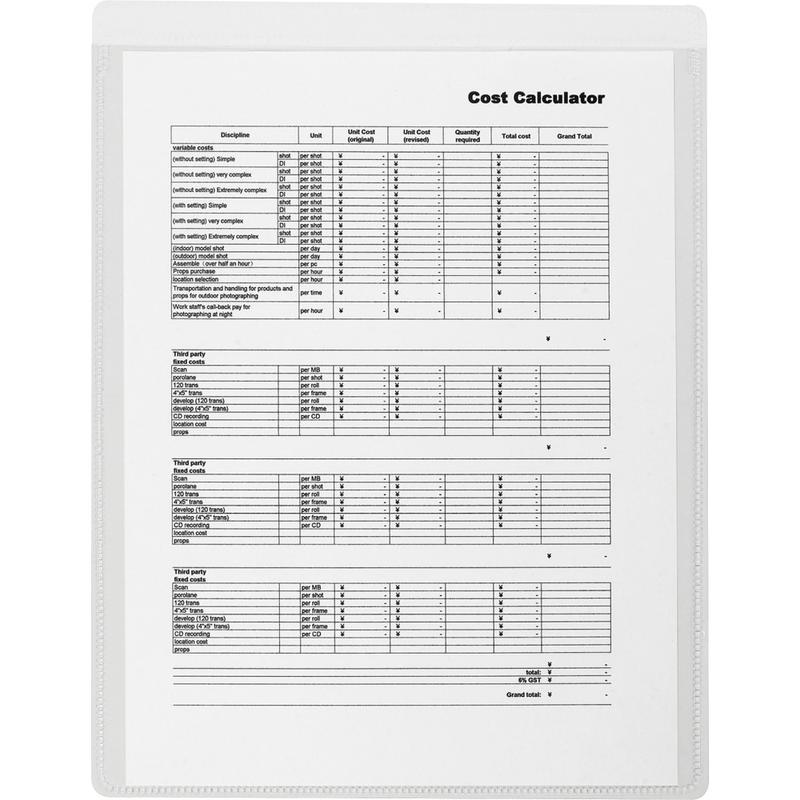 Business Source Self-Adhesive Shop Ticket Holders - 8.5in x 11in x - Vinyl - 50 / Box - Clear (Min Order Qty 2) MPN:16466