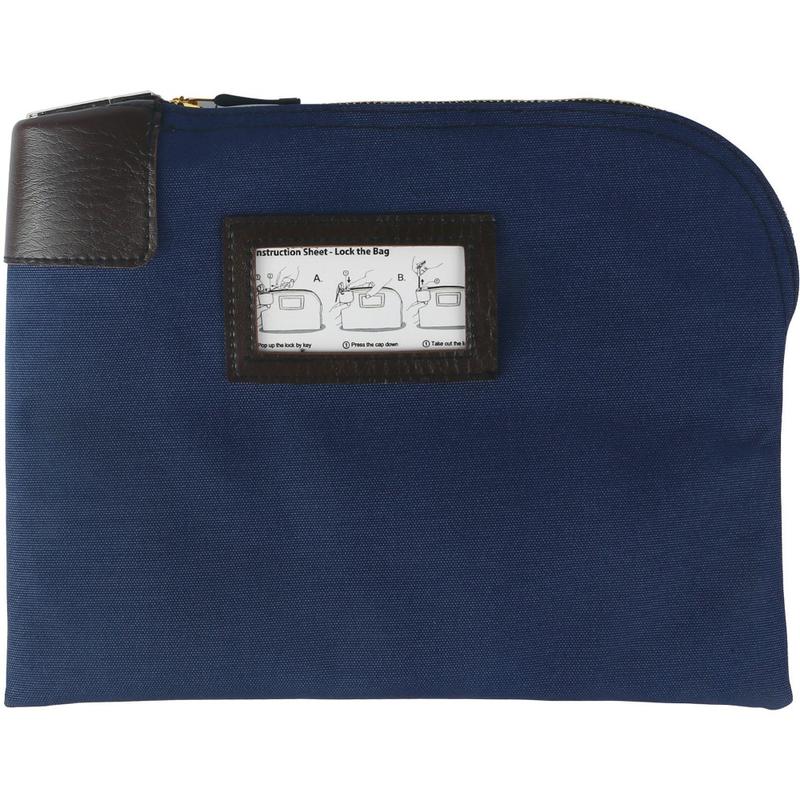 Sparco Locking Currency Bag - 8.50in Width x 11in Length - Navy - 1/Pack - Coin, Currency, Document (Min Order Qty 3) MPN:02868